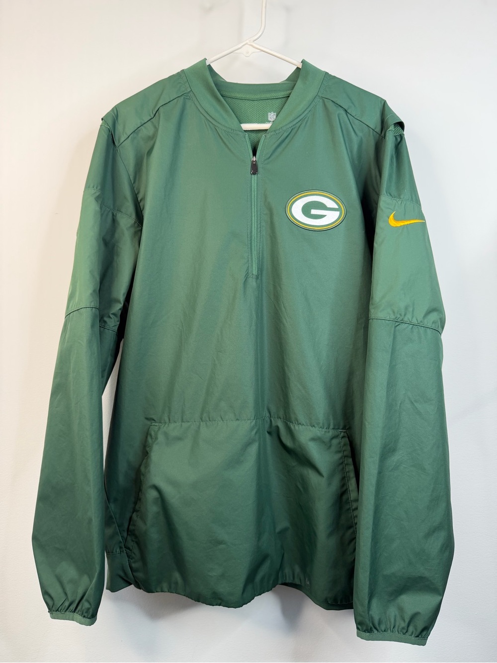 Nike Green Bay Packers NFL On Field Dri-FIT Quarter Zip Pullover Jacket Mens LG - Picture 3 of 12